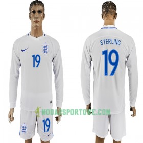 Koszulka Anglia Sterling 19 Mistrzostwa Świata 2018 Domowe Stroje Piłkarskie Długi Rękaw